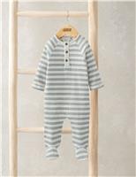 Pure Cotton Ribbed Striped All In One (0-12 Mths)