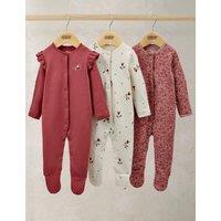 Mamas & Papas 3 Pack Pure Cotton Floral Sleepsuits (0-24 Mths) Multi