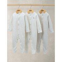 Mamas & Papas 3 Pack Pure Cotton Cloud Sleepsuits (0-24 Mths) Multi
