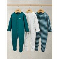 Mamas & Papas 3 Pack Pure Cotton Plane Sleepsuits (0-24 Mths) Multi