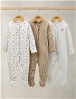 3pk Pure Cotton Floral Sleepsuits (0-24 Mths)