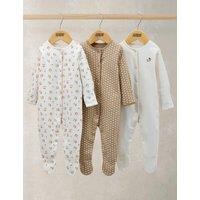 Mamas & Papas 3 Pack Pure Cotton Floral Sleepsuits (0-24 Mths) Multi