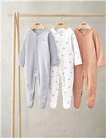 3pk Pure Cotton Dinosaur Sleepsuits (0-24 Mths)