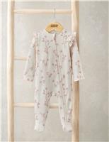 Mamas & Papas Pure Cotton Floral All in One (0-12 Mths) Pink