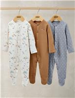 3pk Pure Cotton Rodeo Print Sleepsuits (0-24 Mths)