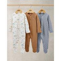 Mamas & Papas 3 Pack Pure Cotton Rodeo Print Sleepsuits (0-24 Mths) Multi