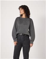 Jersey Metallic Puff Sleeve Top