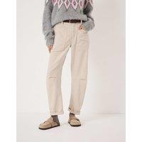 HUSH Cord Barrel Leg Ankle Grazer Trousers Stone