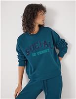 Cotton Rich Slogan Graphic Sweatshirt