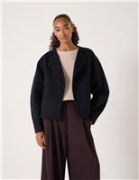 Pure Wool Double Faced Collarless Jacket