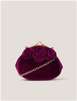 Velvet Floral Chain Strap Bag