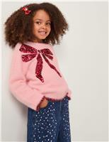 Sequin Bow Knitted Jumper (3-15 Yrs)