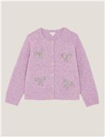 Embellished Bow Knitted Cardigan (3-15 Yrs)
