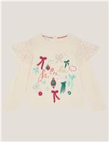 Pure Cotton Christmas Slogan Top (3-13 Yrs)