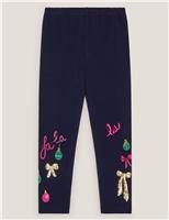 Cotton Rich Christmas Sequin Leggings (3-13 Yrs)