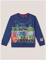 Pure Cotton Christmas Sweatshirt (2-13 Yrs)