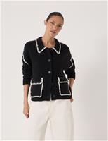 Textured Collared Shacket with Wool