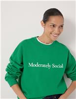 Pure Cotton Social Slogan Graphic Sweatshirt