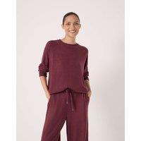 HUSH Crew Neck Soft Touch Top Burgundy