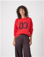Pure Cotton Number Graphic Sweatshirt