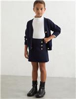 Knitted Crest Button A-Line Skirt (3-14 Yrs)
