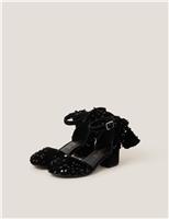 Kids Velvet Sequin Shoes (7 Small - 4 Large)