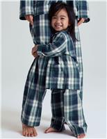 Pure Cotton Brushed Checked Pyjamas (1-10 Yrs)