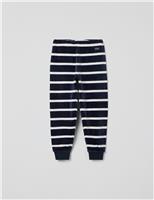 Cotton Rich Velour Striped Trousers (1-10 Yrs)