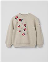 Pure Cotton Floral Sweatshirt (1-10 Yrs)