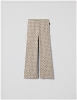 Cotton Rich Ribbed Heart Flared Leggings (1-10 Yrs)