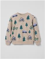 Pure Cotton Christmas Tree Jumper (1-7 Yrs)