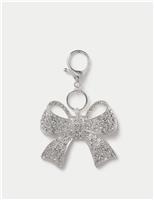 Christmas Rhinstone Bow Bag Charm
