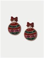 Bow Bauble Stud Earrings