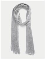 Woven Metallic Tassel Scarf