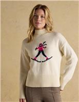 Cotton Rich Skier High Neck Jumper with Wool