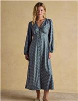 Printed V-Neck Midaxi Tea Dress