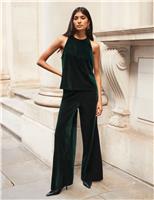 Velvet Wide Leg Trousers