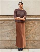 Satin Midi Slip Skirt