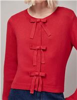 Bow Detail Cardigan with Cashmere