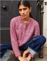 Sparkly Crew Neck Button Through Cardigan