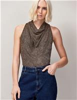 Sparkly Cowl Neck Top