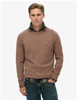 Superdry & Co Wool Blend Crew Neck Jumper Light Grey