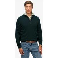 Superdry & Co Slim Fit Pure Cotton Half Zip Jumper Green