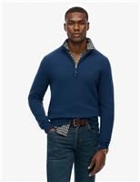 Superdry & Co Wool Blend Half Zip Jumper Black