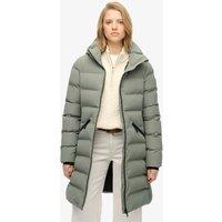 Superdry & Co Hooded Padded Longline Puffer Jacket Green