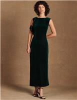 Sparkly Slash Neck Midaxi Column Dress