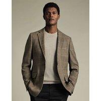 Charles Tyrwhitt Slim Fit Pure Wool Check Blazer Tan