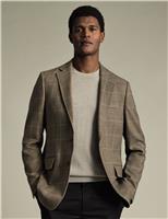 Charles Tyrwhitt Slim Fit Pure Wool Check Blazer Tan