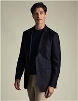 Slim Fit Wool Blend Check Blazer