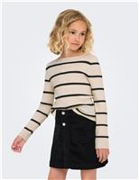 Striped Knitted Ribbed Top (7-14 Yrs)